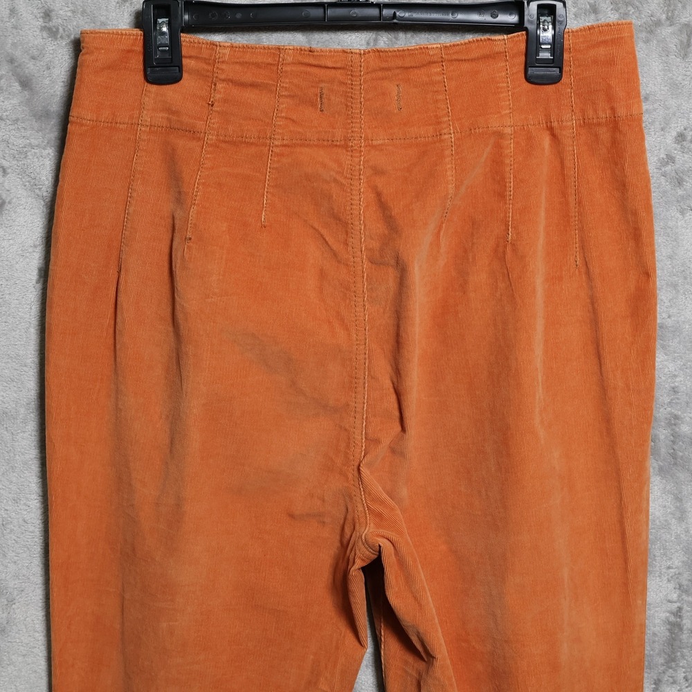 We The Free Womens Pants 31 Orange Corduroy Flared Wide Leg High Rise - Picture 6 of 14